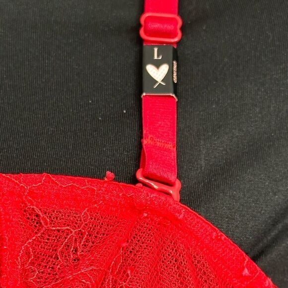 Victoria’s Secret VERY SEXY Unlined Corset Bralette in Size Large in Red Lace - Picture 10 of 14